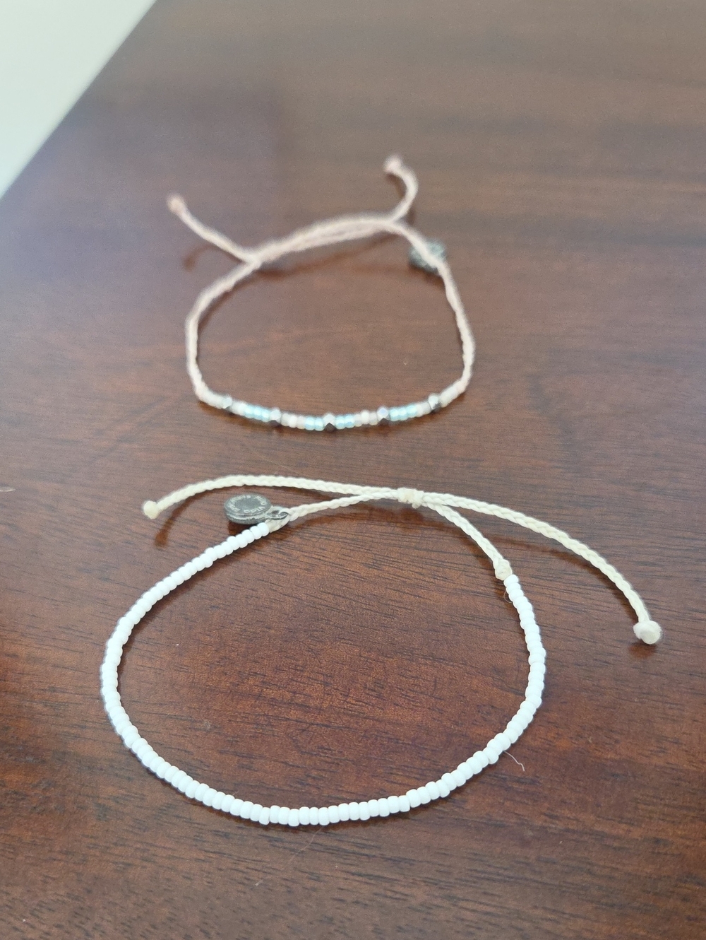 Pura Vida White Beaded Adjustable Bracelet Set